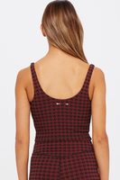 THE UPSIDE HOUNDSTOOTH TESS CROP