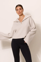 LUNE WOMENS OLLY HALF ZIP CROPPED SWEATER